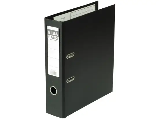 Ordner Elba 100022631 10497SW Rado Plast A4, 80mm, Pappe/PVC-Folie, Wechselfenster, schwarz