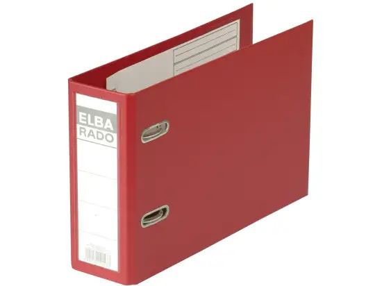 Ordner Elba 100022637 10596RO Rado Plast A5-quer, 75mm, Pappe/PVC-Folie, Wechselfenster, rot, Pack 5 Stk