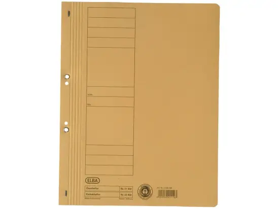 Ösenhefter Elba 100551871 21450GB A4, 1/1-VD, Manilakarton 250g, kaufmännische Heftung + Amtsheftung, gelb