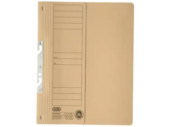 Einhakhefter Elba 100551891 22451CH A4, Manilakarton 250g, kaufmännische Heftung, chamois, Pack 50 Stk
