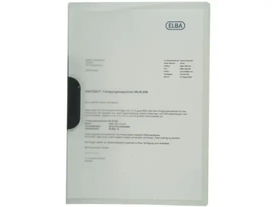 Klemmmappe Elba 100421013 36490FL image A4, Kunststoff (PP), transparent, farblos, Pack 10 Stk