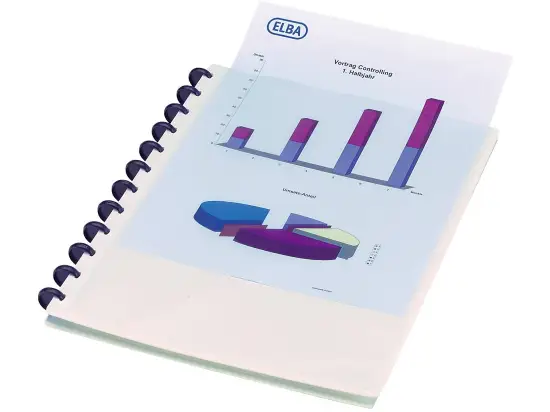 Overheadringmappe Elba 100420818 61430WE image overhead A4, 12 Ringe (19mm), Kunststoff (PP)-Einband, weiß, Pack 5 Stk