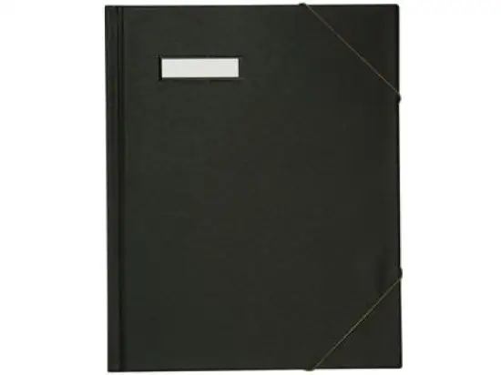 Umlaufmappe Elba 100420824 63430SW A4, Karton/PVC-Folie, Eckspannergummi, schwarz