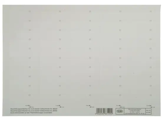 Beschriftungsschild Elba 100555644 83582WE 58x18mm, 4-zeilig, Karton 160g, weiß, Pack 10 x Bogen je 50 Stk