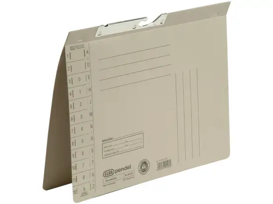 Pendelhefter Elba 100560090 90431GR A4, Manilakarton 320g, Amtsheftung, grau