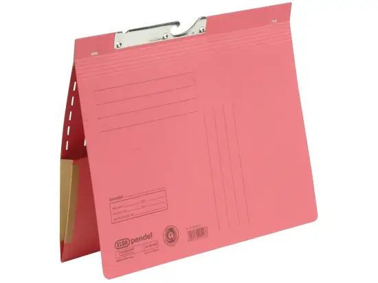 Pendelhefter Elba 100570026 90463RO A4, Karton 320g, kaufmännische Heftung, mit Tasche, rot
