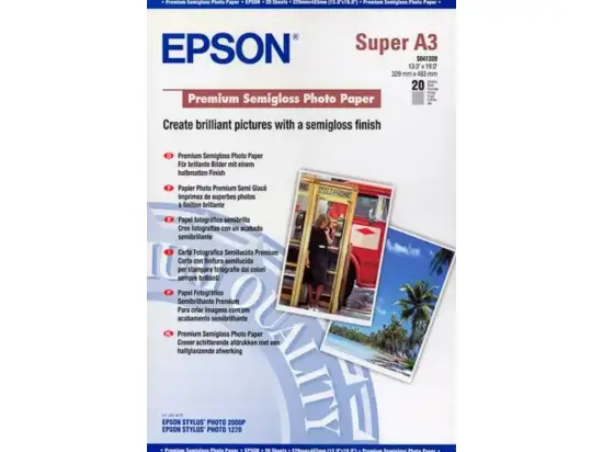 Fotopapier Epson C13S041328 A3+ 251g Premium-Semigloss, Pack 20 Blatt