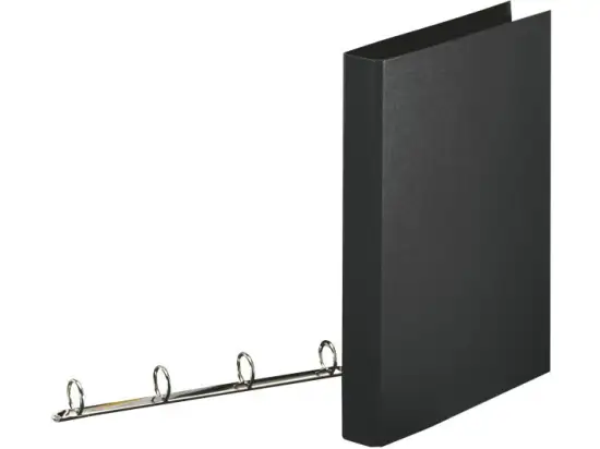 Ringbuch Esselte 82337 A4, 4 Ringe Ø 25 mm, Pappe/Folie, Reißmechanik, schwarz, Pack 10 Stk