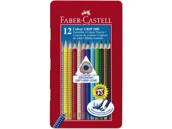 Buntstift Faber-Castell 112413 Colour Grip 12er-Metalletui