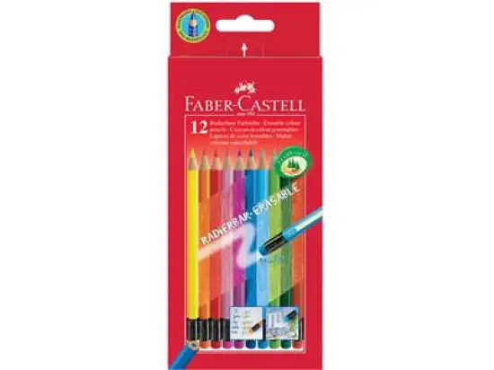 Farbstift Faber-Castell 116612 Colour Grip 12er-Etui radierbar, Pack 5 Stk