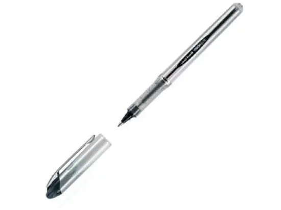 Tintenroller Uni-Ball Vision Elite UB-200 146799 0,4mm, Metallspitze, Wechselmine, mit Kappe, dokumentenecht, schwarz