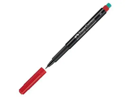 Folienschreiber Faber-Castell 152321 Multimark permanent S rot