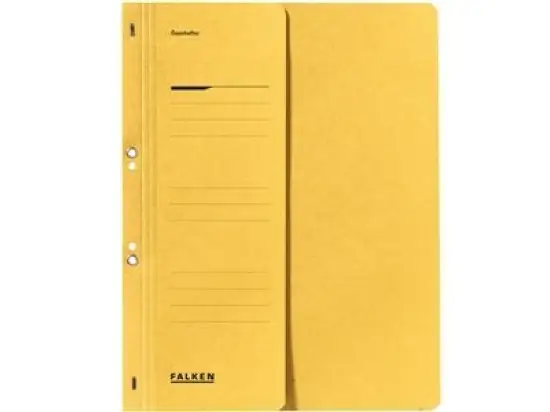 Ösenhefter Falken 80000532 A4, 1/2-VD, Manilakarton 250g, Amtsheftung, gelb