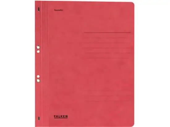 Ösenhefter Falken 80000557 A4, 1/1-VD, Manilakarton 250g, kaufmännische Heftung + Amtsheftung, rot