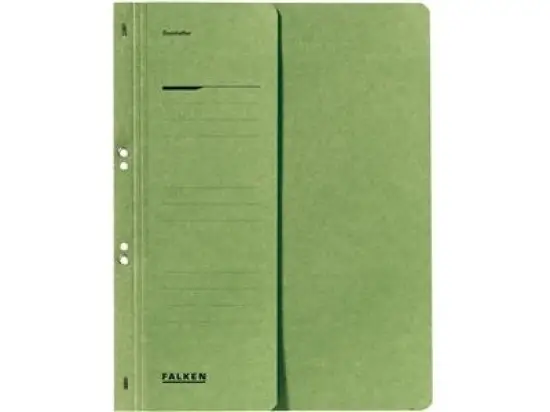 Ösenhefter Falken 80003858 A4, 1/2-VD, Manilakarton 250g, Amtsheftung, grün