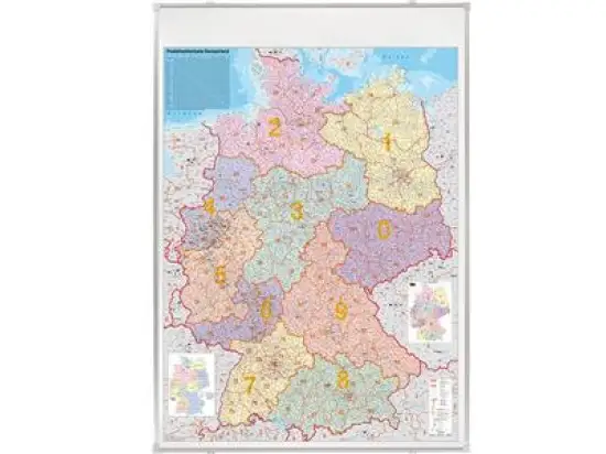 Deutschlandkarte Franken KA445P 140x100cm pinnbar PLZ Maßstab: 1:750.000