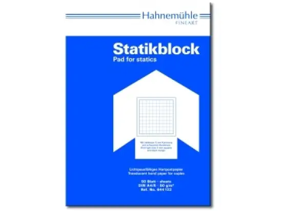 Statikblock Hahnemühle 10644122 A4/R, weiß, 60g, 50 Blatt