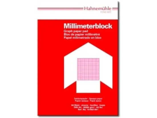 Millimeterblock Hahnemühle 10662561 FineArt A4, 50 Blatt, 80g, rot