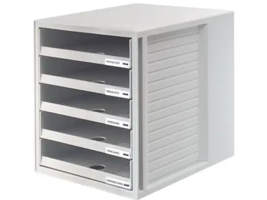 Schubladenbox HAN 1401-11 lichtgrau/lichtgrau 5-Schübe offene Schubladen