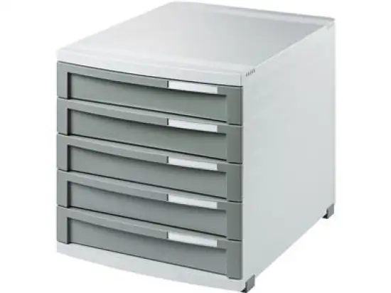 Schubladenbox HAN 1505-19 Contur lichtgrau/dunkelgrau 5-Schübe geschlossene Schubladen