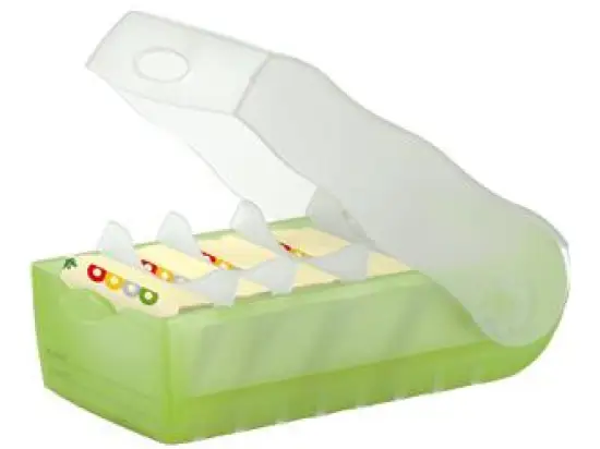 Karteibox HAN 998-603 Croco A8-quer, grün-transluzent, inkl. 5 Stützen und 100 Karten