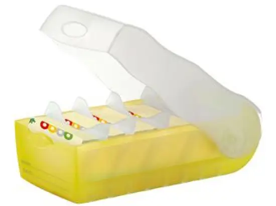 Karteibox HAN 998-653 Croco A8-quer, gelb-transluzent, inkl. 5 Stützen und 100 Karten