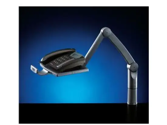 Telefonarm Hansa 5020104 TSA 5020 schwarz Gelenkarm und Klemmfuß mit großer Platte