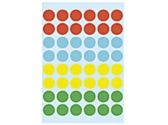 Markierungspunkte Herma 1851 Vario Ø 12mm rund, Papier, selbstklebend, sortiert, Pack 10 x 240 Stk/5 Blatt