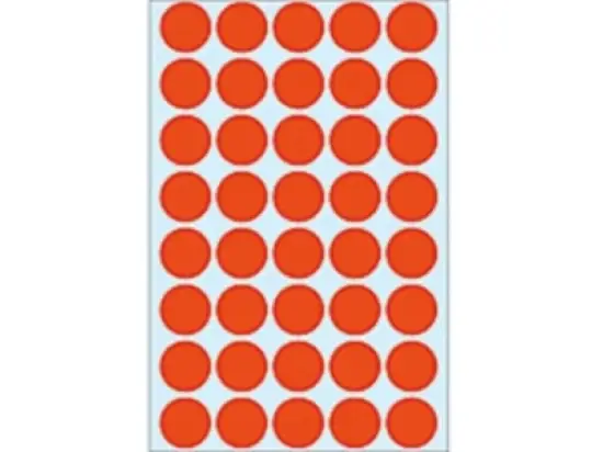 Markierungspunkte Herma 2252 Ø 19mm rund, Papier, selbstklebend, rot, Pack 1280 Stk/32 Blatt