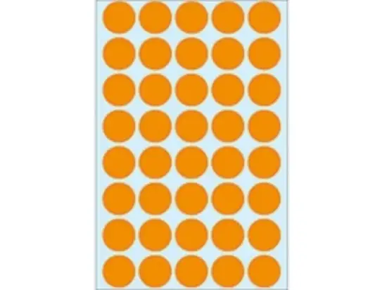 Markierungspunkte Herma 2254 Ø 19mm rund, Papier, selbstklebend, leucht-orange, Pack 960 Stk/24 Blatt