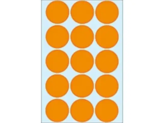 Markierungspunkte Herma 2274 Ø 32mm rund, Papier, selbstklebend, leucht-orange, Pack 360 Stk/24 Blatt