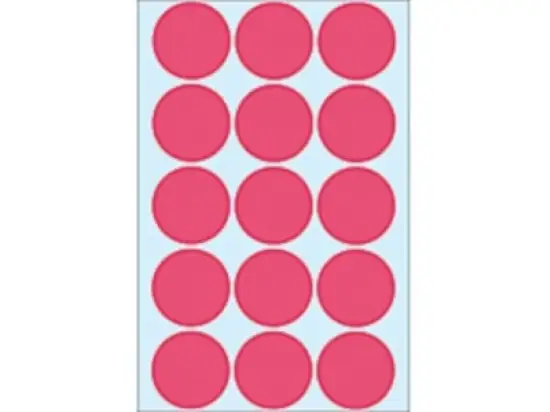 Markierungspunkte Herma 2276 Ø 32mm rund, Papier, selbstklebend, leucht-rot, Pack 360 Stk/24 Blatt