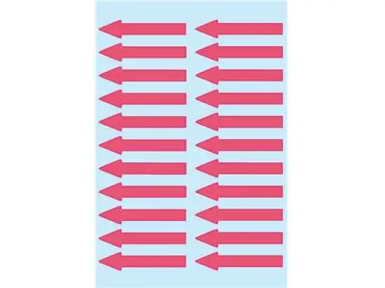 Pfeil-Etiketten Herma 4143 38 x 7 mm leuchtrot/schwarz Pfeile, Pack 88 Stk