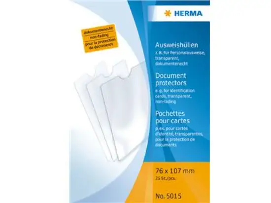 Ausweishüllen Herma 5015 76x107mm, für Personalausweis, Pack 25 Stk