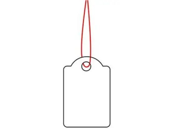 Hängeetiketten Herma 6902 15 x 24 mm, weiß, roter Faden, Pack 1000 Stk