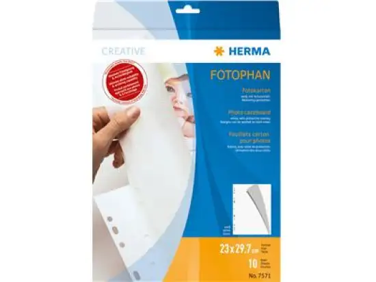 Fotokarton Herma 7571 Fotophan 230x297mm weiß, Pack 10 Bogen