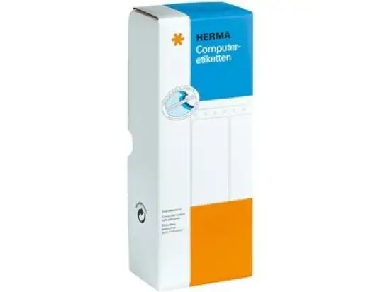 Computeretiketten Herma 8204 88,9 x 48,4 mm 1-bahnig, weiß, endlos, selbstklebend, Pack 3000 Stk