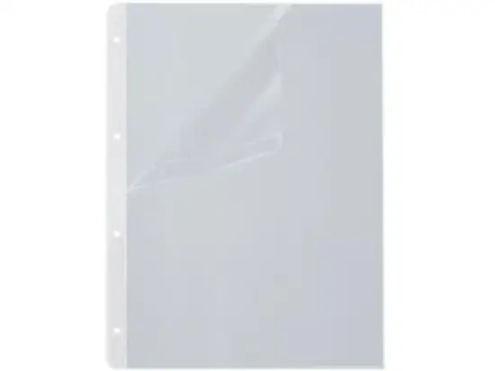 Prospekthüllen Hetzel 220204 A4, oben und Lochrand offen, transparent, Pack 100 Stk