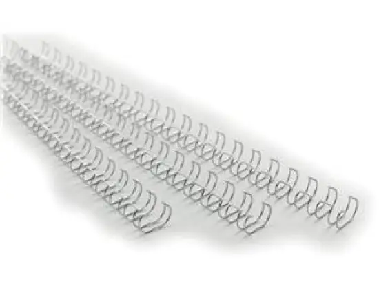 Drahtbinderücken GBC IB160837 Ø 10,0mm silber Draht US-Teilung, 21Ringe, bis 85Blatt, Pack 100 Stk