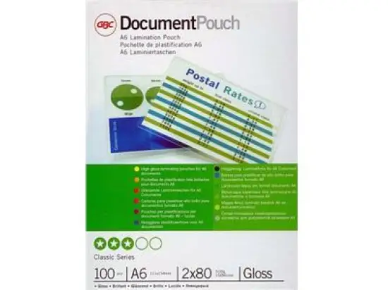 Laminierhülle GBC IB585067 A6 80micron glänzend Format: 111x154mm, Pack 100 Stk