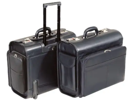 Pilotenkoffer Alassio 45030 San Remo Kunstleder, schwarz, mit Trolley