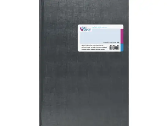 Spaltenbuch König & Ebhardt 86-11062 8611062 mit Kopfleiste, A4, 192 Seiten, mit Seitenzahlen, 6 Spalten, Kunststoff, grau