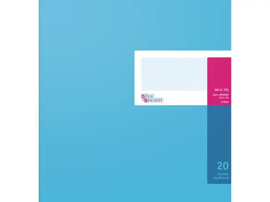 Spaltenbuch König & Ebhardt 86-11701 8611701 mit Kopfleiste, 277x255 mm, 80 Seiten, 20 Spalten, Karton, magenta/hellblau