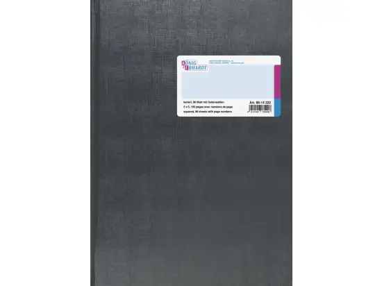 Geschäftsbuch König & Ebhardt 86-14222 8614222 A4, 192 Seiten, mit Seitenzahlen, kariert, Kunststoff, grau