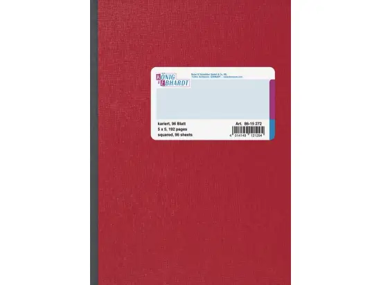 Kladde König & Ebhardt 86-15272 8615272 A5, 192 Seiten, kariert, Karton, rot