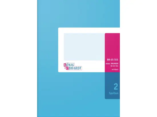 Spaltenbuch König & Ebhardt 86-15511 8615511 A5, 80 Seiten, 2 Spalten, Karton, magenta/hellblau
