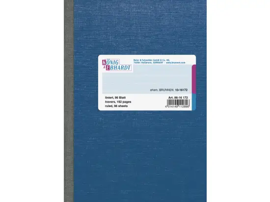 Geschäftsbuch König & Ebhardt 86-16172 8616172 A6 liniert 96 Blatt blau