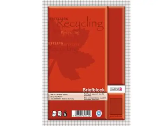 Briefblock Landre 100050116 A4 kariert 50 Blatt UWS 70g Recyclingpapier