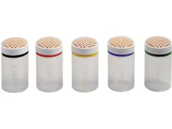 Anfeuchter Laurel 0604 Plemix Ø 38mm, Höhe: 78 mm, Flaschenform, Kunststoff, Gummischwammkappe, transparenter Behälter, Füllvermögen 60ml