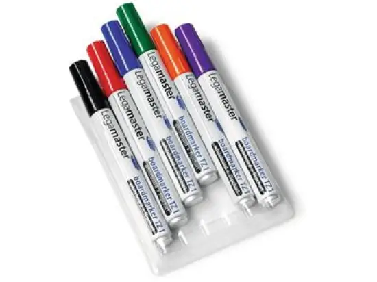Whiteboardmarker Legamaster 7-110096 TZ1 1,5-3mm, Rundspitze, 6er-Etui, schwarz, rot, blau, grün, orange, violett